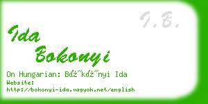 ida bokonyi business card